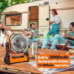20000mAh Battery Powered Camping Fan, 58Hrs Rechargeable Portable Fan, 400LM Light, 360° Hook, Whisper Quiet Battery Operated Fan for Outdoor Car Travel Gear Essentials Power Outages Co-brand AMACOOL - Image 2