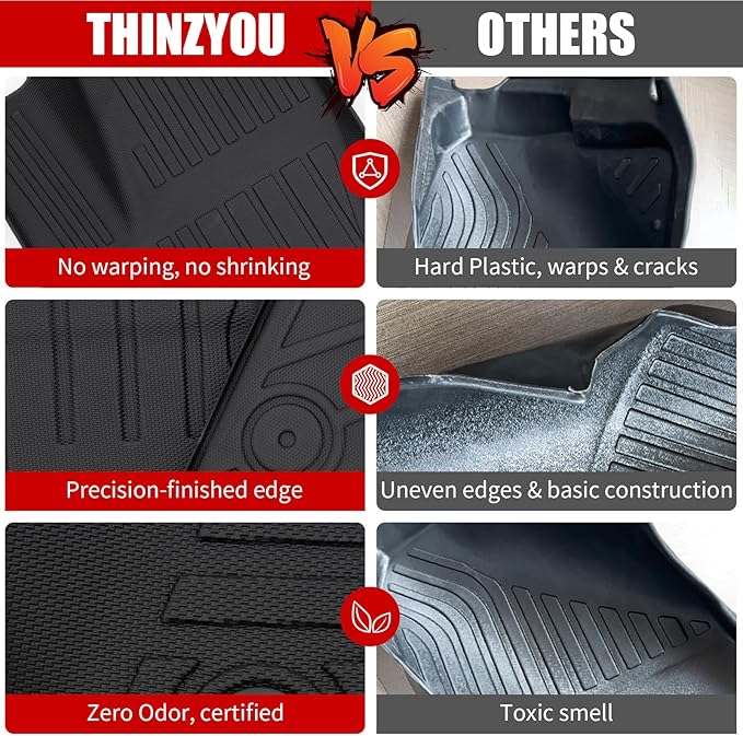 Floor Mats Set for 2023 2024 2025 2026 Kia Sportage Gas | Not for Hybrid & PHEV, Trunk Mat Cargo Mat Cargo Liner TPE All Weather Back Seat Cover Protector 2025 Sportage Accessories - Image 4