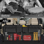 Femuar Car Trunk Organizer, Large Capacity Backseat Trunk Organizer (42"*18"), Collapsible Car Storage Bag with 8 Pockets, SUV/MPV/Truck - Black - Image 5