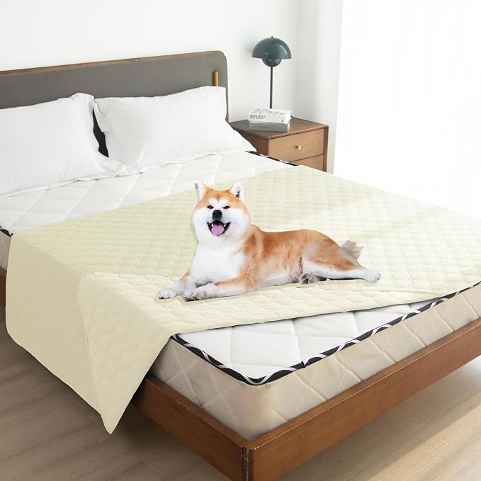 gogobunny 100% Double-Sided Waterproof Dog Bed Cover Pet Blanket Sofa Couch Furniture Protector for Puppy Large Dog Cat, Reversible (82x102 Inch (Pack of 1), Dark Cream/Light Cream) - Image 4