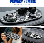 Multifunctional Car Anti-Slip Mat, 360° Rotatable Car Anti Slip Mat Phone Holder, Universal Dashboard Pad with Temporary Parking Number, Dashboard Accessories for Sunglass Chapstick (Black Brown) - Image 7