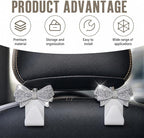 2-Pack Bling Car Seat Headrest Hooks, S Type Crystal Seat Back Hangers, Vehicle Seat Back Storage Hooks, Universal Car Rear Seat Organizer for Handbag, Purse, Coat, Grocery Bags (White) - Image 3