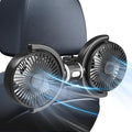 Trustnice USB Car Fan for Backseat for Kids, Dual Head Car Seat Fan Independently Controlled 360° Rotatable Powerful 3-Speed Vehicle rear headrest Air Circulation Cooling Fans for SUV Truck Sedan by Trustnice