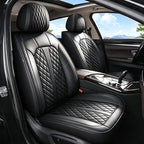 IKABEVEM Car Seat Covers Fit for Infiniti QX55 2022-2025 2026 Full Set | Waterproof Faux Leather, Airbag Compatible, Easy to Install & Wipe Car Seat Protector,5 Seats Covers Fit for , Black by IKABEVEM