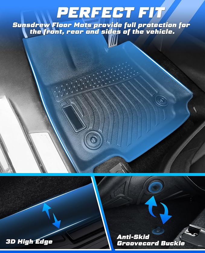 Sunsdrew Floor Mats for 2022-2025 2026 Lexus NX Accessories NX 250/NX 350/NX 350h/NX 450h+, All Weather Car Mats Front Rear 2 Rows Floor Liners TPE Rubber Raised Edge - Image 2