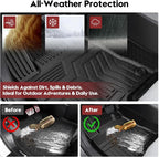 T TGBROS Floor Mats for Honda HRV HR-V 2023-2026 with Storage Box, All Weather TPE Floor Liner Set Front Rear Mats Trunk Cargo Liner Organizer Non Slip Waterproof 5PCS - Image 3