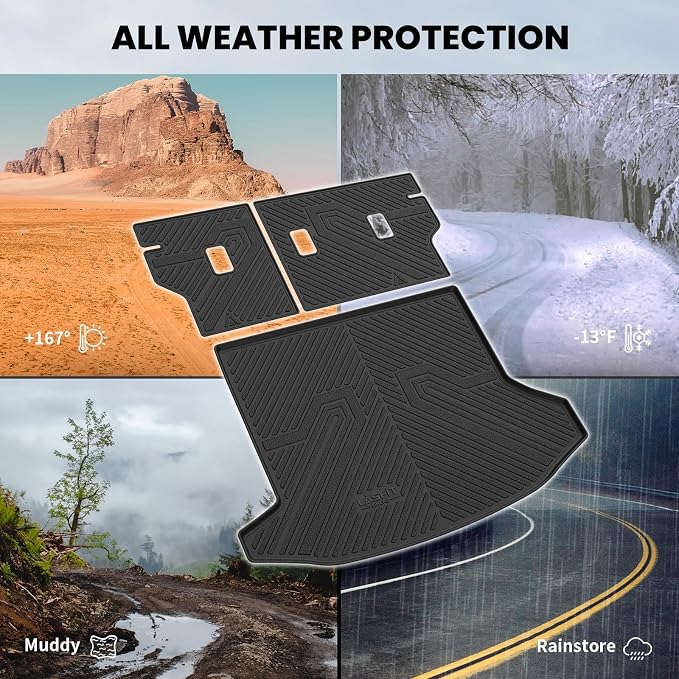 LASFIT Trunk Mat with Backrest Mat for Chevy Equinox/GMC Terrain 2025-2027 | Only for Fuel, Not Fit EV, All Weather TPE Custom Fit Cargo Mat Trunk Liner with Backrest Mat, Easy to Wash, No-curling - Image 6