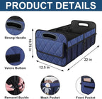 Deosk Car Trunk Organizer for SUV, Car Organizers and Storage with Reinforced Handles, Car Accessories for Women/Men 50L Waterproof Polyester Trunk Organizer(Medium, Dark Blue) - Image 3