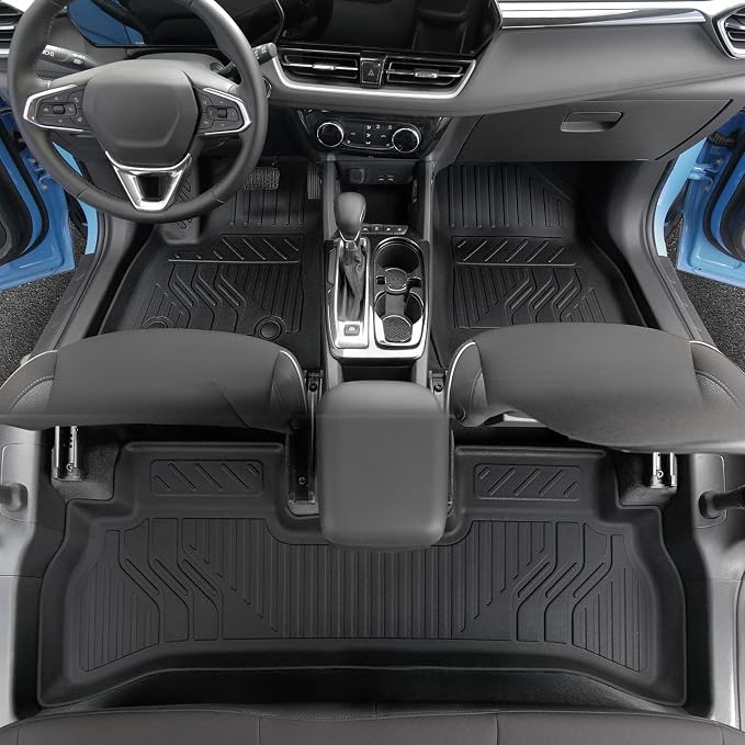 Floor Mats for 2021-2026 Chevy Trailblazer FWD Accessories | Fit Upper Deck, Full-Coverage Set with Integrated Cargo Liner & Backrest Protector, Odorless TPE, All-Weather Protection - Image 3