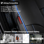 EKR Ram 1500 Seat Covers Custom Fit for (Crew Cab) RAM 1500 Tradesman 2019-2025 & Express 2026,Waterproof Leather Black Car Seat Cover for Trucks Full Set-Faux Leather (Black with Blue Piping) - Image 3
