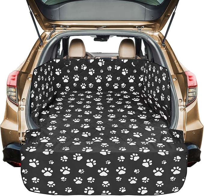 Veckle SUV Cargo Liner for Dogs - Trunk Cover with Bumper Flap Protector | Waterproof Pet Cargo Cover with Side Flaps, Dog Car Seat Cover with Non-Slip Trunk Mat, Prevents Scratches Pet Hair Mud Dirt by Veckle