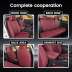 HKZ Custom Fit Civic Seat Cover Full Set for Honda Civic (Sedan 2022 2023 2024 Touring)&(Sedan 2025-2026 Sport Touring),5-Seats Full Set,Leather Seat Protector(Burgundy) - Image 8