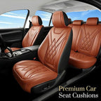 for Subaru Impreza 2012-2025 2026 Car Seat Covers, Full Set, Brown | Luxury Full Coverage Leather Seat Protectors, Waterproof Breathable, Non-Slip, Easy to Install, Airbag Compatible, All-Season - Image 2