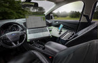 AutoExec Reach Desk Front Seat Car Desk and Portable Workstation with 400 watt Power Inverter, Phone Mount and Phone Vent Clip, Army Green - Image 5