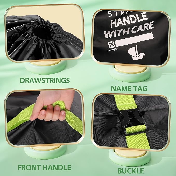Upgrade Car Seat Travel Bag for Airplane: Backpack Carseat Bags Fit Graco | Car Seat Cover with Shoulder Handle for Airport Fit All Carseats, Infant Carriers Booster Seats Like Doona, Travel Essentials - Image 7