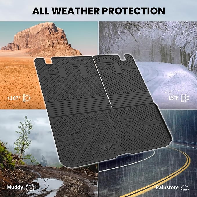 LASFIT All Weather Cargo Mats for Honda Pilot 2016-2022 | Full Surround TPE Mats, Tall Walls, 3D Custom Fit, Non-Slip, Easy Clean, Tool-Free Install, Vehicle-Specific Accessories - Image 7