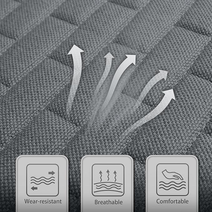 Dark Gray Linen Back Seat Cover, Rear Car Seat Cover for Cars Truck SUV | Seat Covers with Storage Pocket, Bottom Auto Seat Cushion Pad Mat for Most Vehicles - Image 5