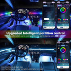 Dreamcolor Acrylic Car Ambient Lighting Kit 14 in 1 LED Interior Car Strip Lights APP Control Zoned Control System 252 Color Modes DIY Neon Wireless Sound Activated RGB Neon Light Kits New Version - Image 2