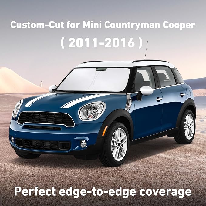 EcoNour Windshield Sunshade Compatible for Mini Countryman Cooper 2011-2016 | Sun Visor for Front Windshield & Window Sun Shade Cover, UV Heat Blocker & Protector, Car Accessories - Image 2