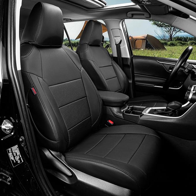 coverdream Custom Fit Corolla Hatchback Car Seat Covers for 2019-2024 2025 2026 Toyota Corolla Hatchback SE,XSE,Nightshade,Luxury Waterproof Leather Car Seat Protector (Full Set,Black) by Coverdream