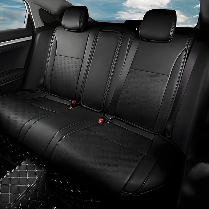 Seat Covers for Honda Civic Hatchback 2022-2024 Full Set Black | Custom Fit Sport LX & Hatchback Hybrid Sport Seat Covers, Water Resistant Faux Leather, Pet friendly, Anti-scratch - Image 2