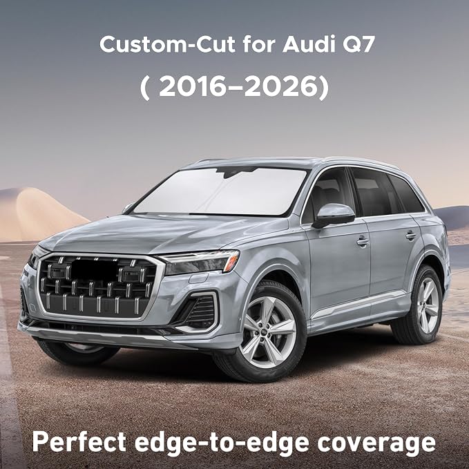 EcoNour Windshield Sunshade Compatible for Audi Q7 2016-2024 2025 2026 | Sun Visor for Front Windshield & Window Sun Shade Cover, UV Heat Blocker & Protector, Car Accessories - Image 2