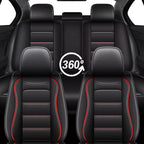 IKABEVEM Car Seat Covers for VW/Volkswagen Taos 2022-2026 Full Set(5 Seats) | Luxury Fuax Leather, Waterproof, Airbag Compatible, Easy to Install, Scratch‑Resistant Seat Protection, Redline - Image 7