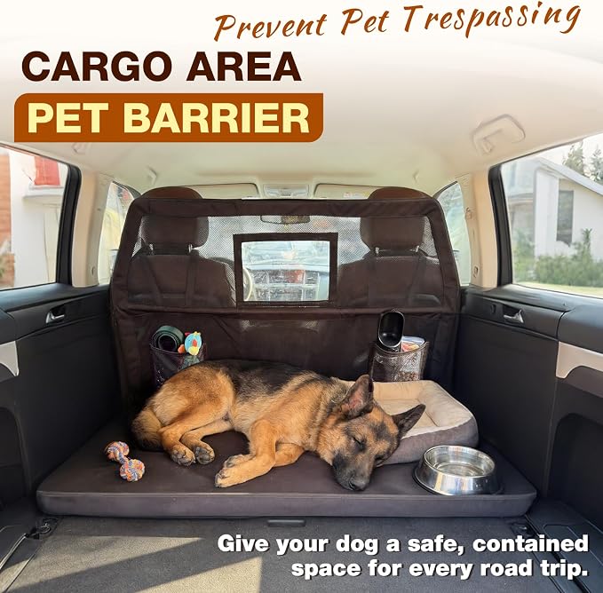 Loyala Dog Car Barriers for SUVs Trucks Cars Adjustable Dog Car Divider Pet Car Barrier for Back Seat Pet Barrier Universal-Fit Safety Travel Accessory 50" W x 56" W x 32" H - Image 4