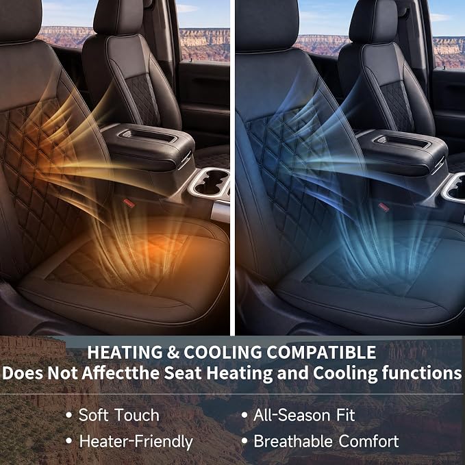 Custom Seat Covers for Silverado, Waterproof Nappa Leather Full Set Seatcovers for Chevy Silverado/GMC Sierra 2007-2013 & 2019-2026 1500, 2020-2026 2500HD 3500HD Crew/Double/Extended Cab - Image 7