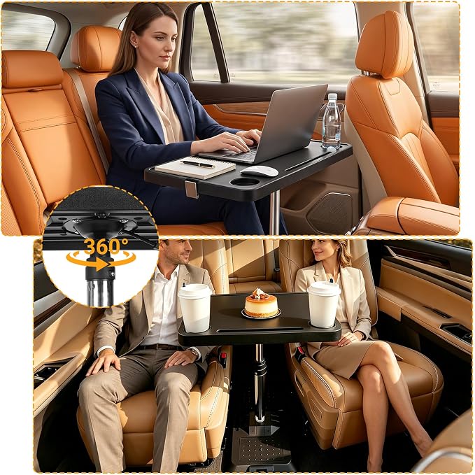 Car Desk for Laptop, Adjustable Car Seat Tray Table for Seat Food Eating, Essentials Laptop Stand for Long Trips - Image 4