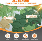 PGmoon Golf Cart Seat Covers with 4 Front Pockets & Nonskid Bottom | Universal Golf Cart Seat Towel Blanket Fits for EZGO, Yamaha, Club Car and More 2 Person Seats Golf Carts - Image 2