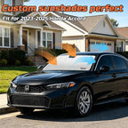 2023-2026 Accord Windshield Sun Shade Compatible for 2023-2026 Honda Accord Silver Reflective Foldable Front Sun Visor Sunshade Protector with Storage Bag Keep Interior Cool - Image 2