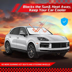 ARISMOTOR Windshield Sun Shade for Porsche Cayenne 2019-2025 | Custom Fit, Foldable, Front Window Sunshade Sun Visor Protector, Block UV Rays, Keep Car Cooler - Image 7