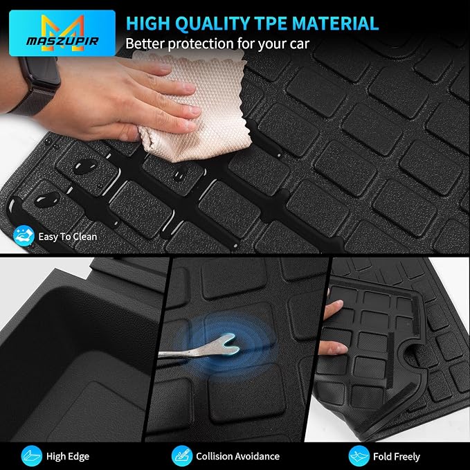 Cargo Mat & Backrest Mats for 2010-2024 Toyota 4Runner 5 Seat | Fit without Sliding Tray, Trunk Mat Cargo Liner TPE All Weather Back Seat Cover Protector 2023 Toyota 4 Runner Accessories - Image 4