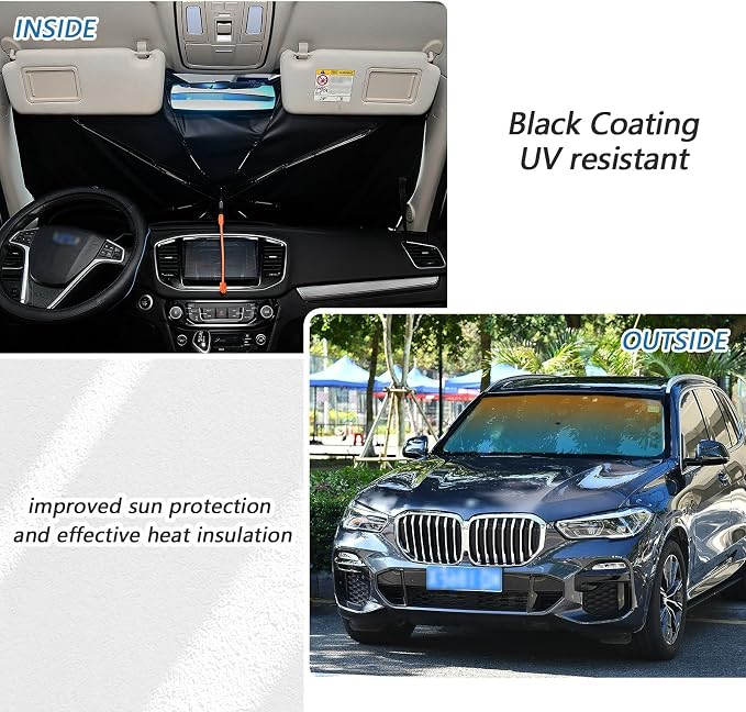 Orange Blue Sunset Car Sun Shade Windshield Car Umbrella Foldable Uv Ray Reflector Front Window Sun Shade Visor Shield Cover - Image 5