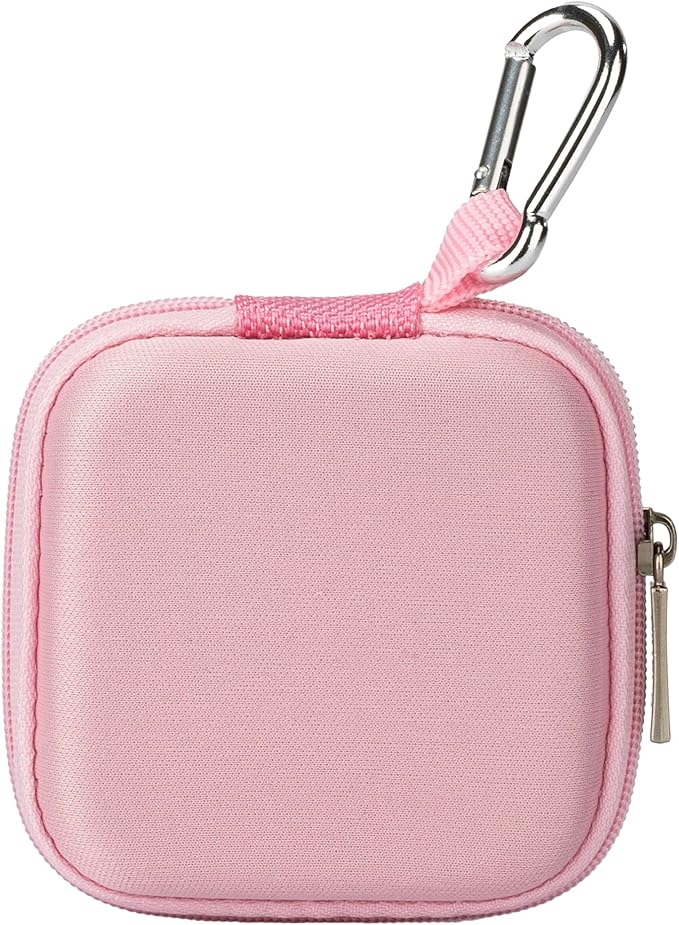 Ginsco Mini-Portable Hard Shell Square Earbuds Case for Apple EarPods/Samsung Galaxy Wired/Wireless Earbuds, Cell Phone Accessories Organizer with Carabiner for Earphones by Ginsco