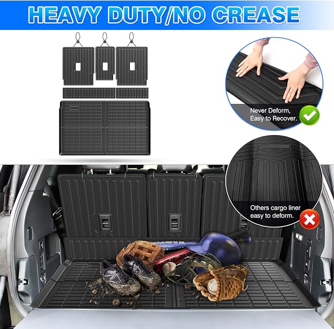 Cartist Cargo Mat & Backrest Mat Fits for Ford Expedition max 7&8 Seats 2025 2026 (Only Fit Max) All Weather Rear Cargo Liner for Expedition max Accessories for Ford Expedition max 25-26 - Image 5