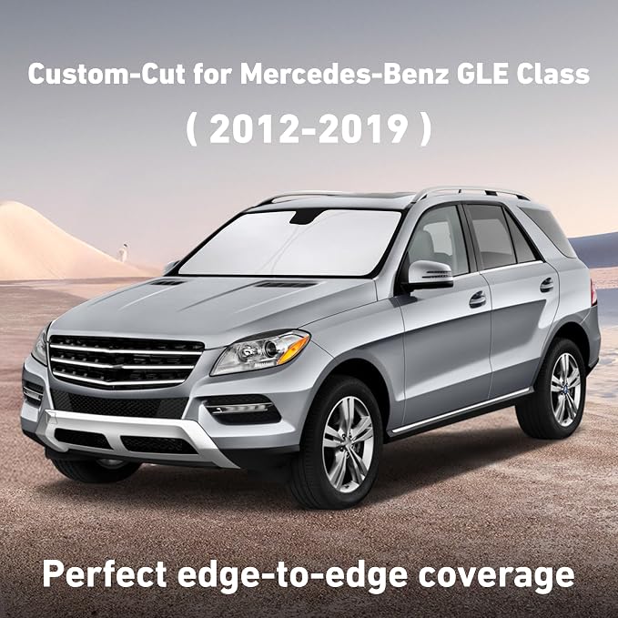 EcoNour Windshield Sunshade Compatible for MercedesBenz GLE Class 2012-2019 | (Not Fit for GLE Class Coupe) Sun Visor for Front Window Sun Shade Cover, UV Heat Protector, Car Accessories - Image 2