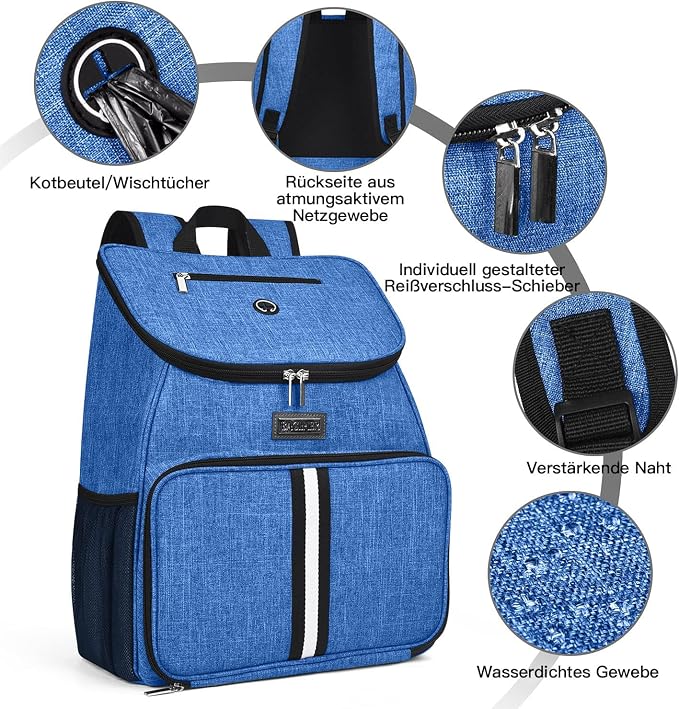 BAGLHER丨Dog Travel Bag, Airline Approved Pet Supplies Backpack, Dog Travel Backpack with 2 Silicone Collapsible Bowls and 2 Food Baskets - Image 5