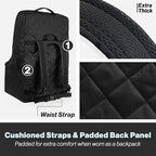 Extra Padded Car Seat Travel Bag for Airplane, Heavy Duty Car Seat Bags for Air Travel Large Durable Carseat Carrier Bag, Airport Gate Check Bag with Padded Shoulder Strap - Image 3