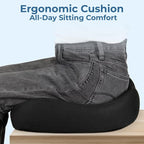 5 STARS UNITED Seat Cushion - Memory Foam Chair Cushion for Tailbone Pain Relief - Ergonomic Support for Coccyx, Sciatica & Butt - Office, Desk & Gaming Chair, Car Seat, Wheelchair, Black Mesh - Image 4