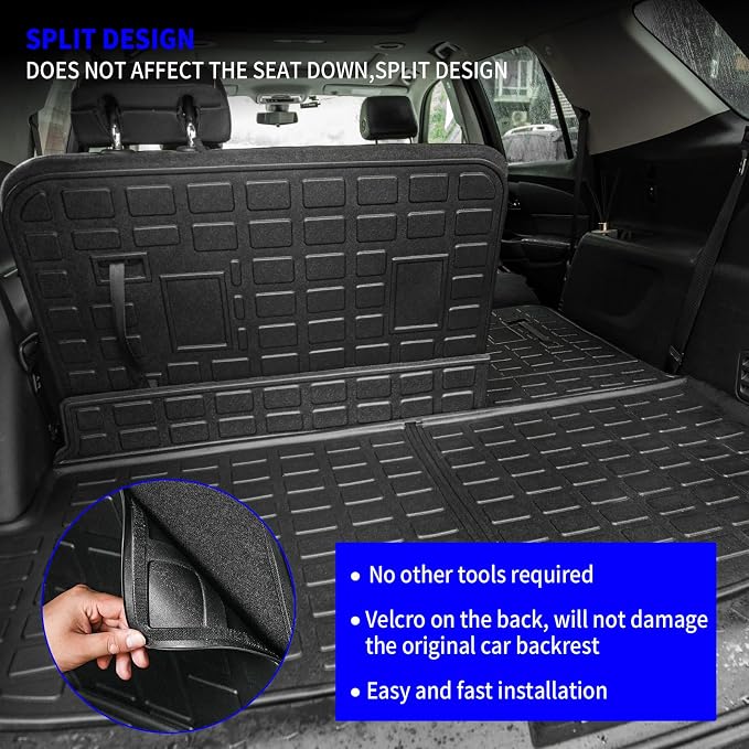 Rongtaod Floor Mats Set for 2018-2023 Chevrolet Traverse 7 Seats | 2024 Traverse Limited 7 Seats, Trunk Mat Cargo Liner TPE All Weather Back Seat Cover 2022 Chevy Traverse Accessories - Image 6