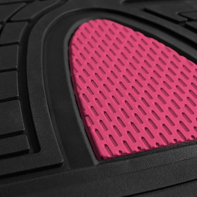 FH Group Premium Liners Tall Channel Trimmable All Weather Rubber Full Set Car Floor Mats (Pink) w. Trimmable All-Season Cargo Liner (Black) - Universal Fit for Cars Trucks and SUVs - Image 4