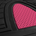 FH Group Premium Liners Tall Channel Trimmable All Weather Rubber Full Set Car Floor Mats (Pink) w. Trimmable All-Season Cargo Liner (Black) - Universal Fit for Cars Trucks and SUVs - Image 4