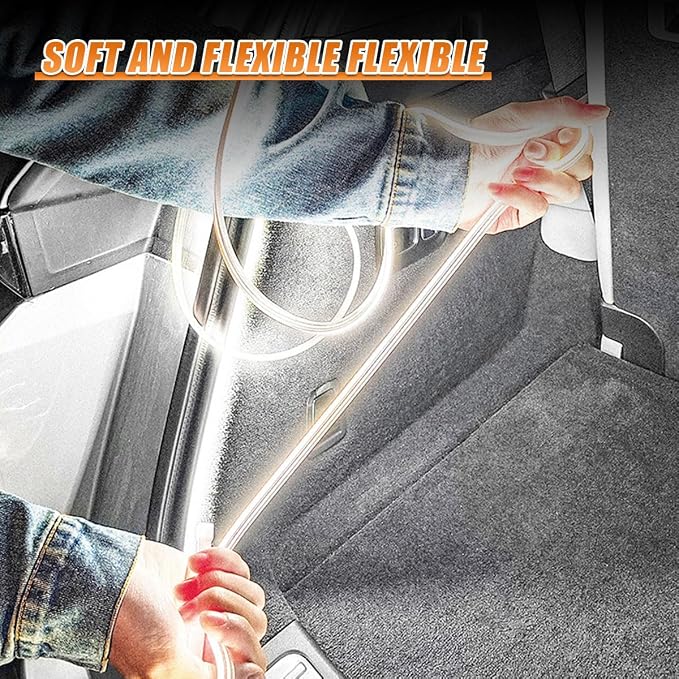 YoRise Car Trunk Light Strip, 157.48" Universal Flexible Auto Interior LED Lamp Strip Decoration, Waterproof Vehicle Trunk Ambient Lighting Accessories for Car SUV (White) - Image 6