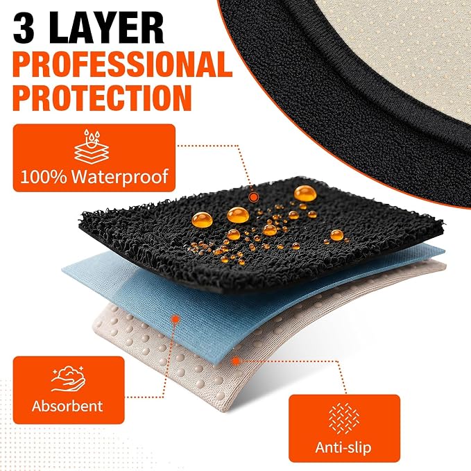 Waterproof Towel Car Seat Cover, Universal Fit Front Bucket, Black | Non Slip Soft Waterproof Absorbent instantly Sweat Protector, for Gym Workout, Swimming, Beach, Soccer, Pet travel - Image 3