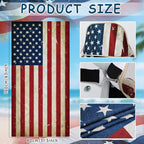 2PCS Car Seat Cover Towel Non Slip Front Seat Car Seat Towel Performance Microfiber Athletic Running Towel Washable Seat Cover for Gym Workout Sweat Outdoor Sport Beach Hiking Yoga (American Flag) - Image 2
