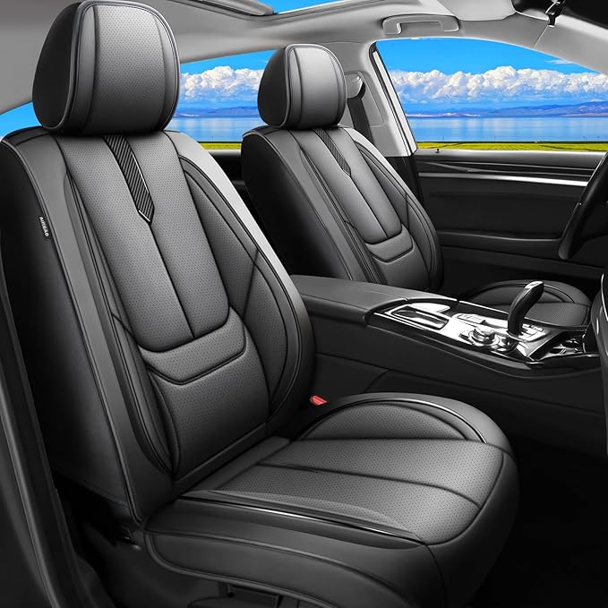 Fit Sentra Car Seat Covers for Nissan Sentra 2008-2024 2025 2026-Upgraded Premium Waterproof & Breathable Leather,Airbag Compatible,All-Weather Seat Cushion Protector,Full Set,Black by Unknown