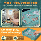 Waterproof Airplane Tray Table Cover – Universal Fit & Easy Setup – Airplane Tray Cover Kids - Use in Buses, Trains, High Chairs I Plane Travel Essentials for Kids 1-5 Years - Image 4