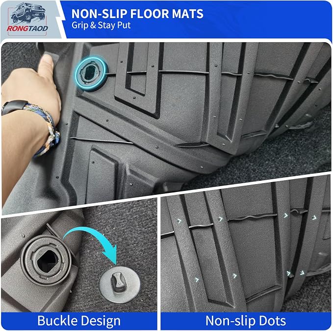 Rongtaod Floor Mats Set for 2013-2024 Toyota 4Runner 5 Seats | without Sliding Tray, Trunk Mat Cargo Mat Cargo Liner TPE All Weather Back Seat Cover Protector 2023 4 Runner Accessories - Image 5
